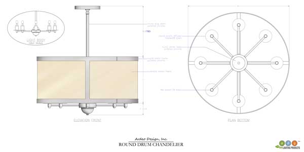 round drum chandelier, adglighting.com