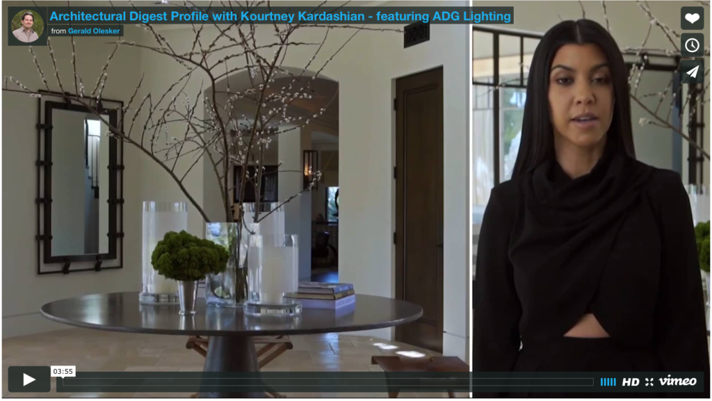 kourtney kardashian, adg lighting, architectural digest, custom lighting manufacturer, adglighting.com